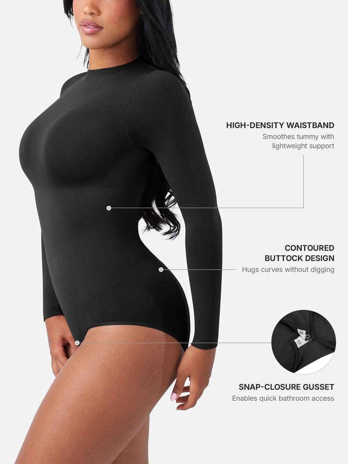 Formivelle Long Sleeves Seamless Ultra-Soft Crew Neck Bodysuit