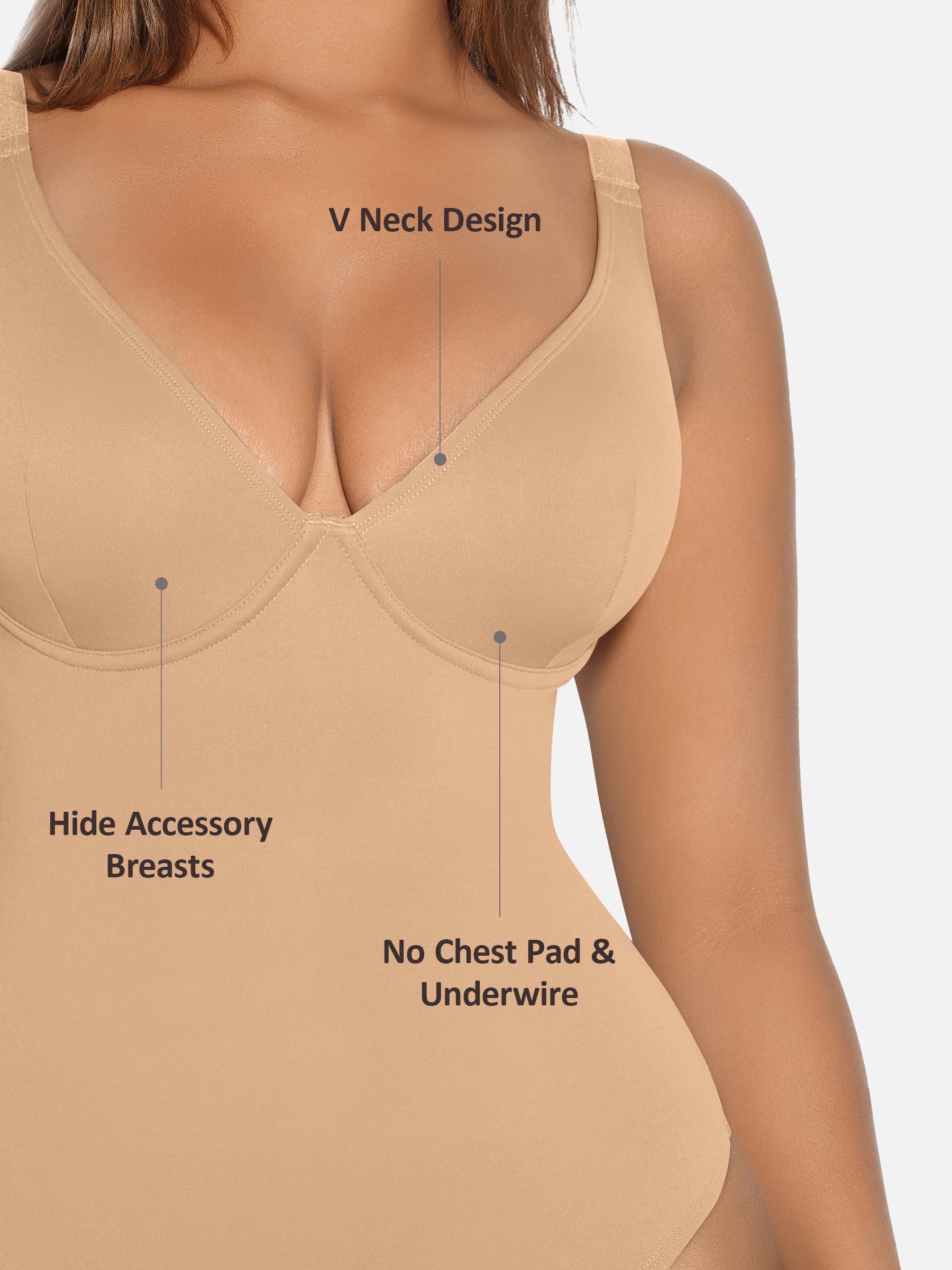 Formivelle V Neck Tummy Control Shaping Bodysuit