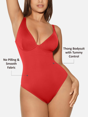Formivelle V Neck Tummy Control Shaping Bodysuit