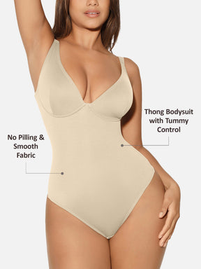 Formivelle V Neck Tummy Control Shaping Bodysuit
