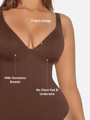 Formivelle V Neck Tummy Control Shaping Bodysuit
