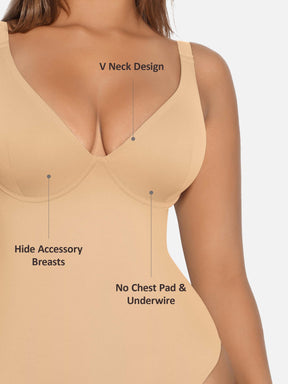 Formivelle V Neck Tummy Control Shaping Bodysuit