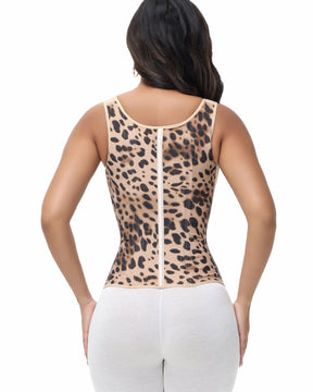 Formivelle Boned Latex Zipper Corset Tummy Control Body Shaper Vest With Bra