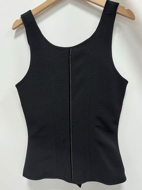 Formivelle Boned Latex Zipper Corset Tummy Control Body Shaper Vest With Bra