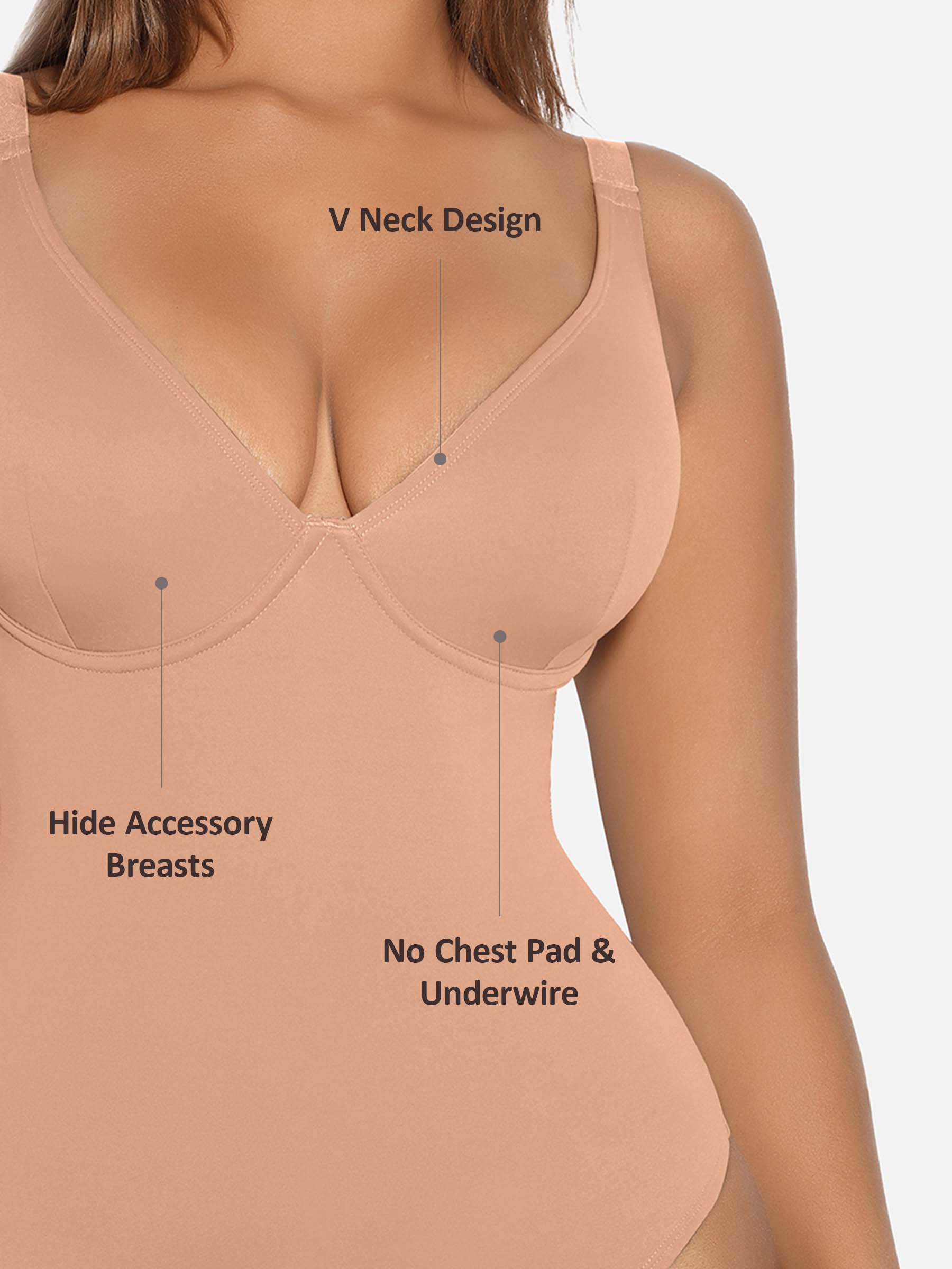 Formivelle V Neck Tummy Control Shaping Bodysuit