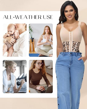 Formivelle Boned Latex Zipper Corset Tummy Control Body Shaper Vest With Bra