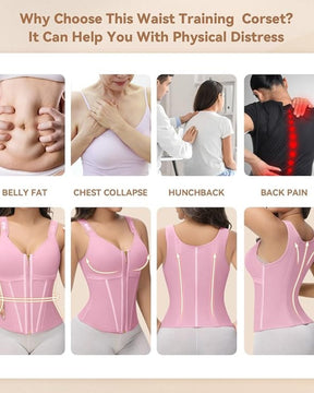 Formivelle Boned Latex Zipper Corset Tummy Control Body Shaper Vest With Bra