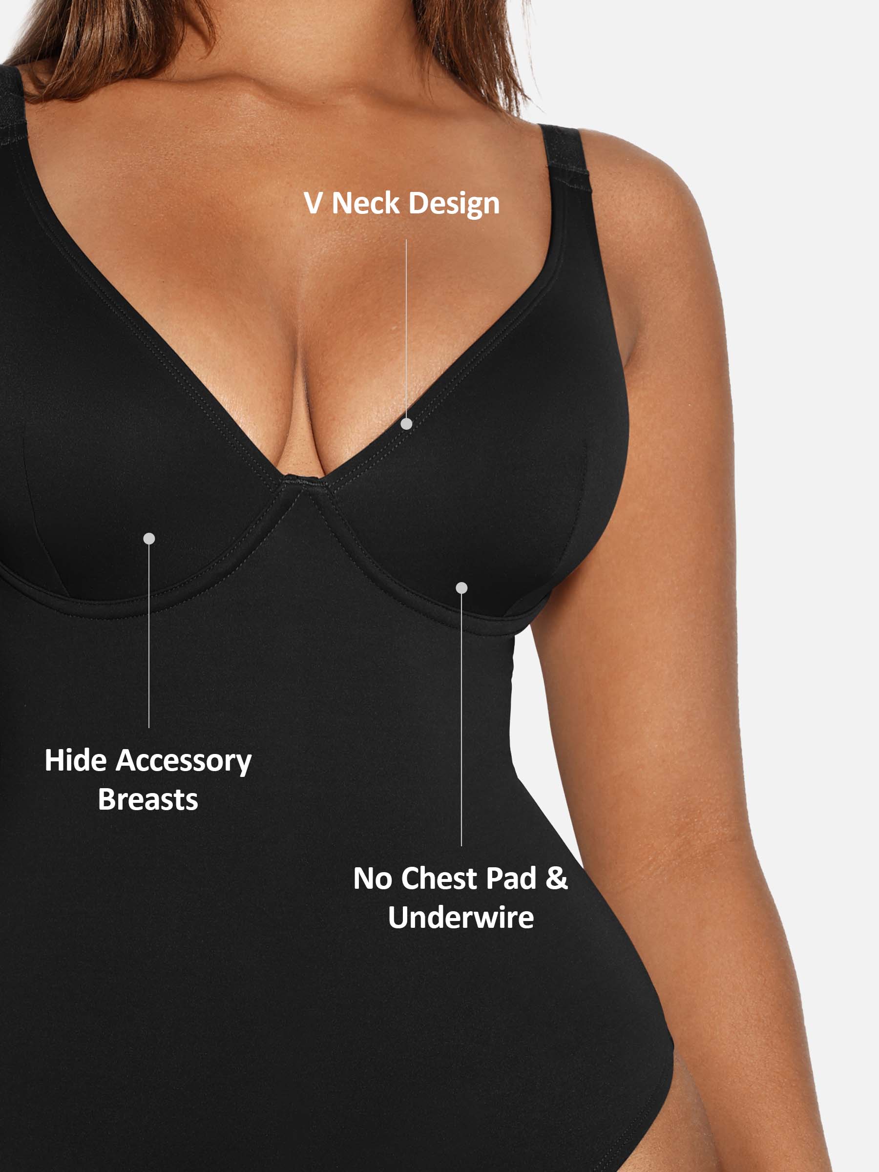 Formivelle V Neck Tummy Control Shaping Bodysuit