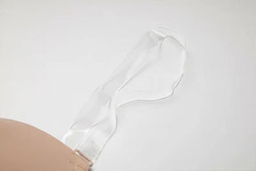 Formivelle backless body shaper bra with clear adjustable strap on white background