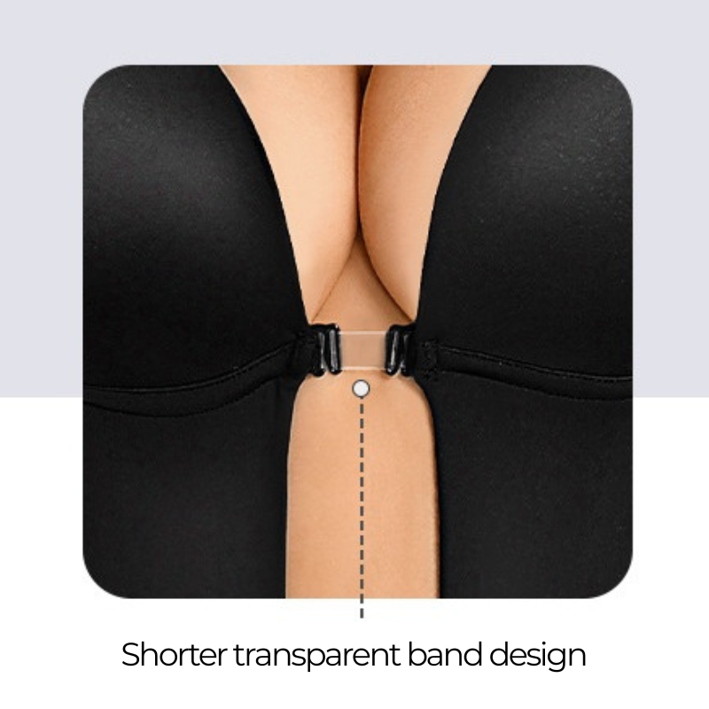 Formivelle backless body shaper bra with shorter transparent front band design