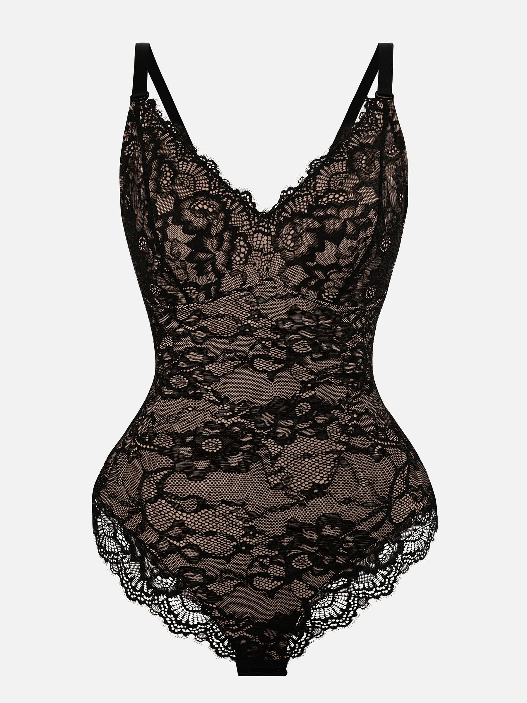 Formivelle Lace V Neck Full Bodysuit