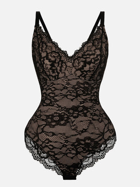 Formivelle Lace V Neck Full Bodysuit
