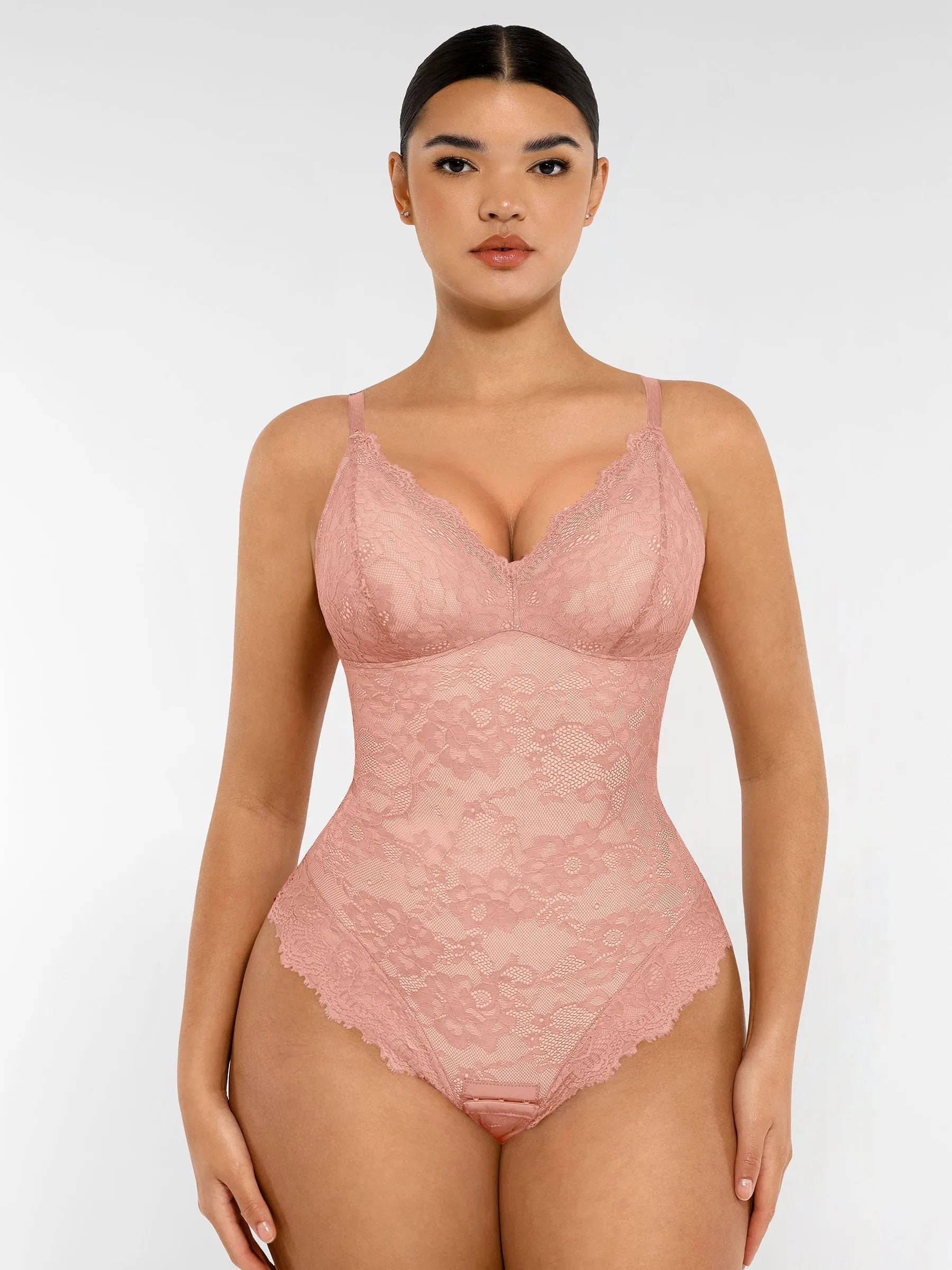 Formivelle Lace V Neck Full Bodysuit