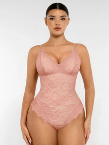 Formivelle Lace V Neck Full Bodysuit