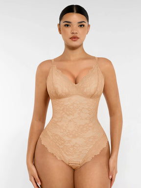 Formivelle Lace V Neck Full Bodysuit