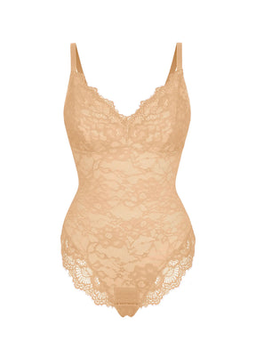Formivelle Lace V Neck Full Bodysuit