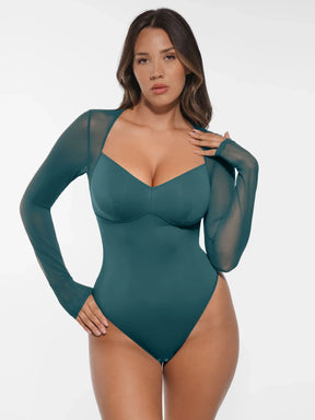 Formivelle Mesh Panel V-Neck Bodysuit
