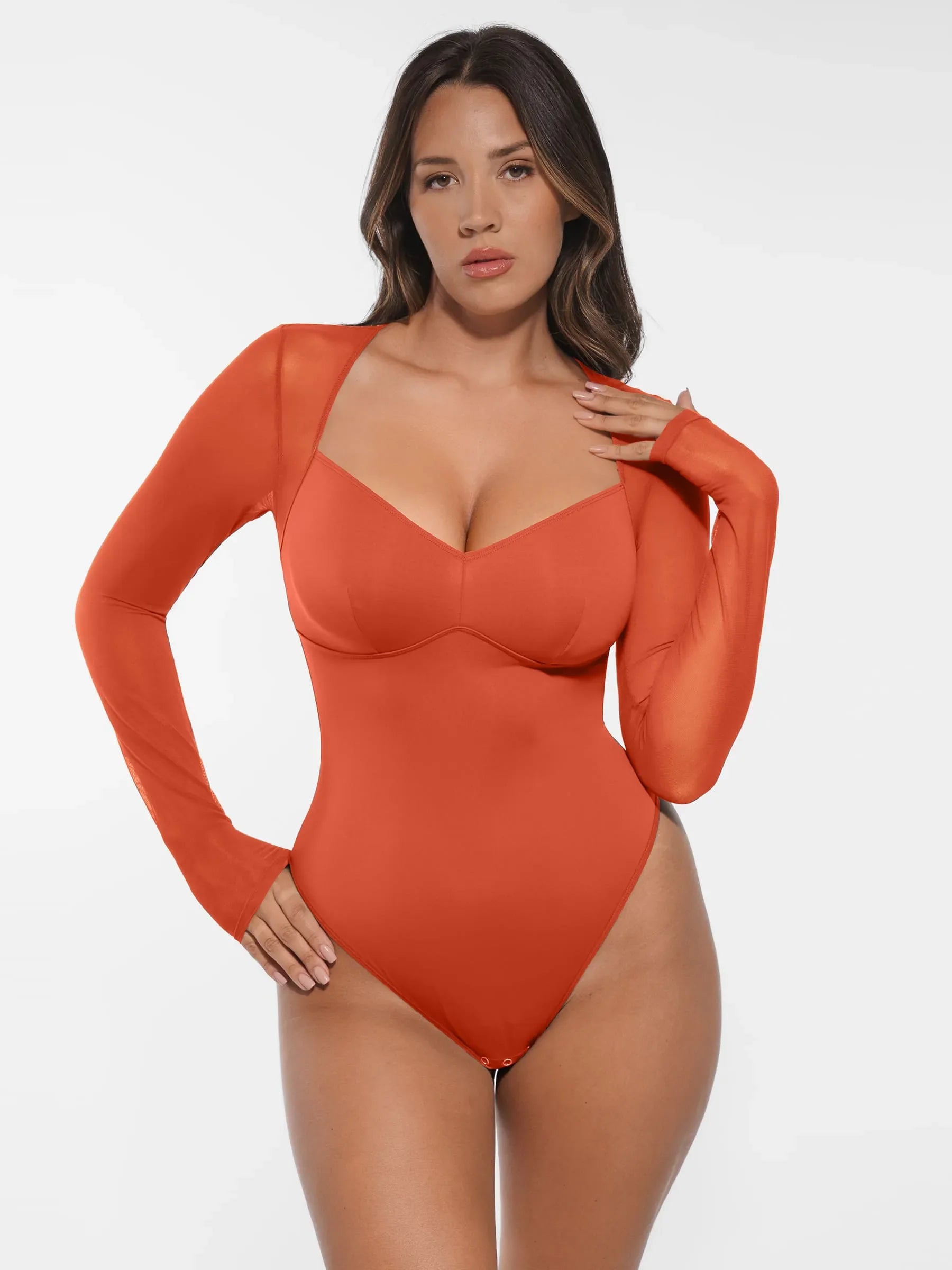 Formivelle Mesh Panel V-Neck Bodysuit