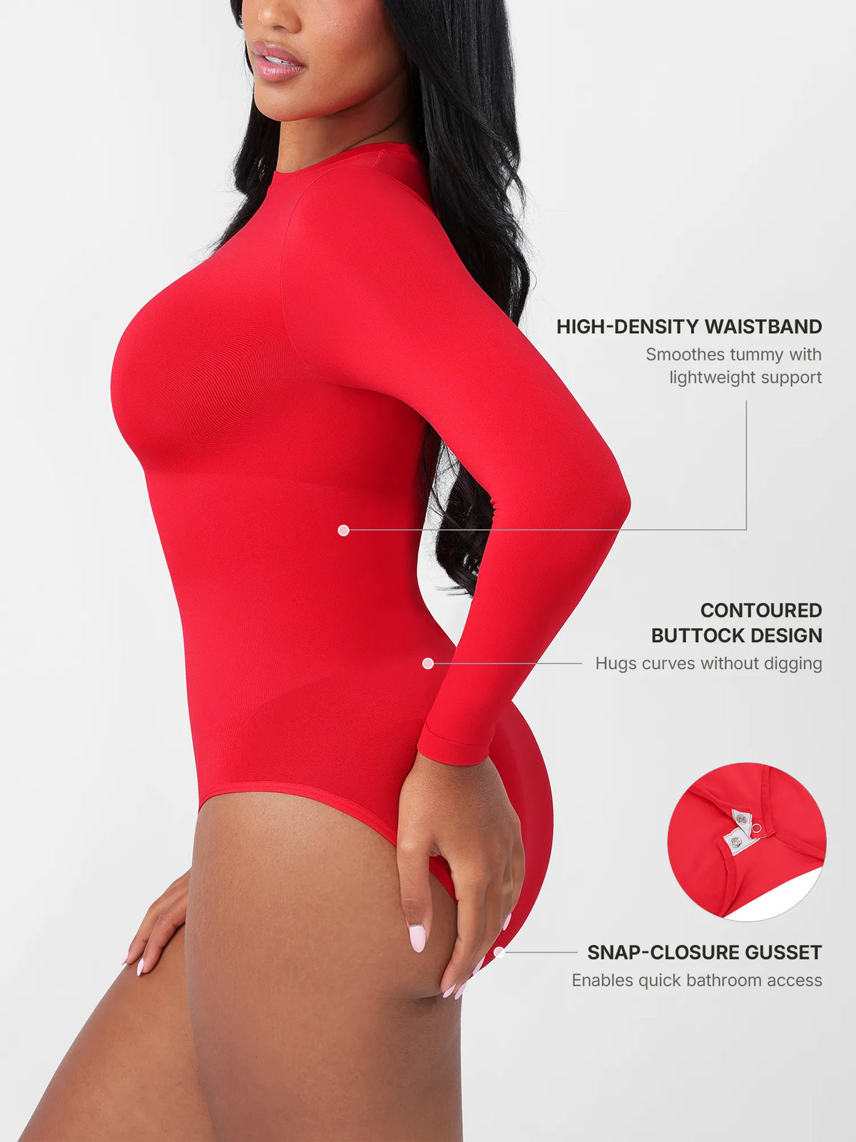 Formivelle Long Sleeves Seamless Ultra-Soft Crew Neck Bodysuit