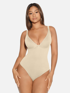 Formivelle V Neck Tummy Control Shaping Bodysuit