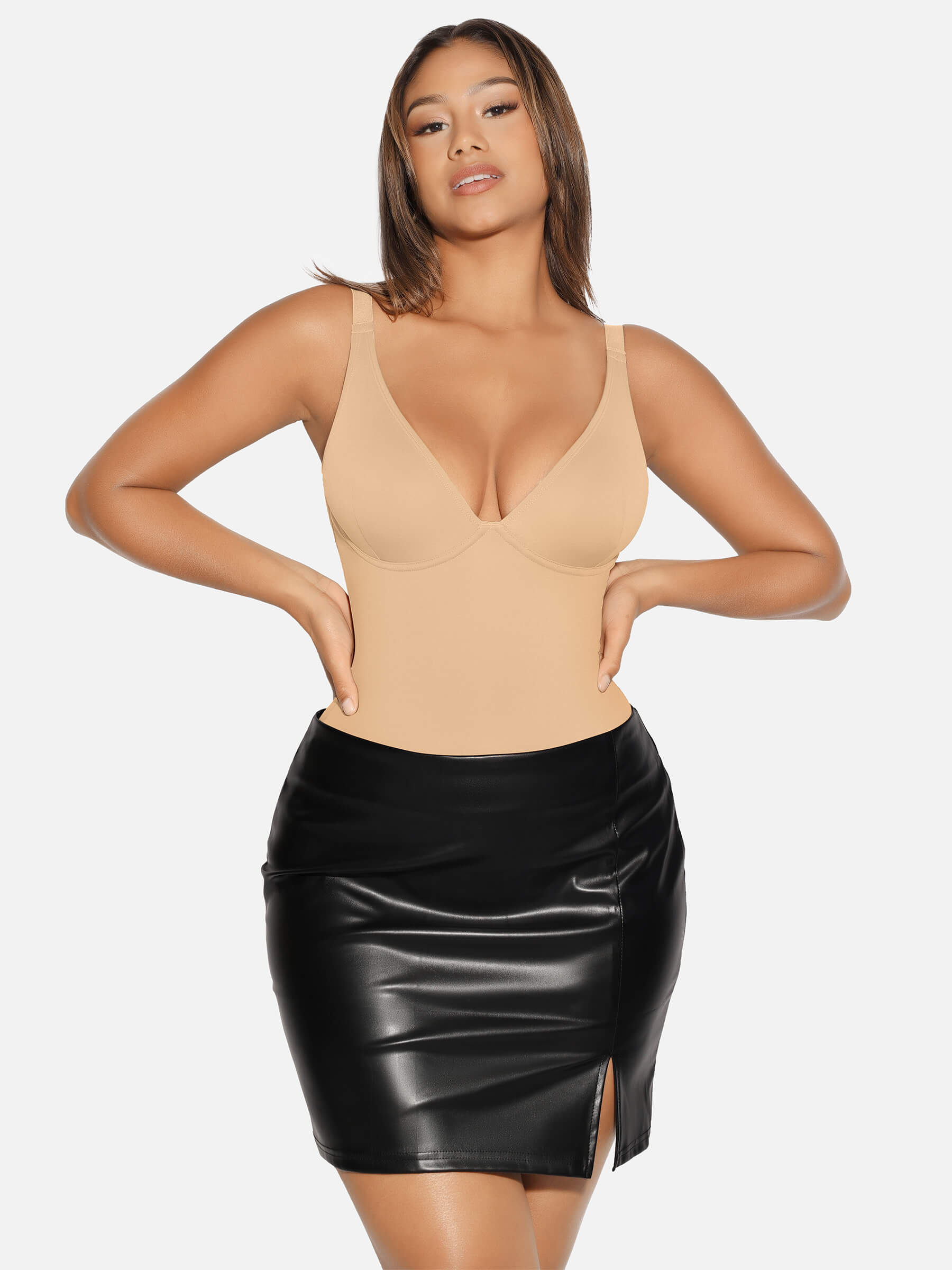 Formivelle V Neck Tummy Control Shaping Bodysuit