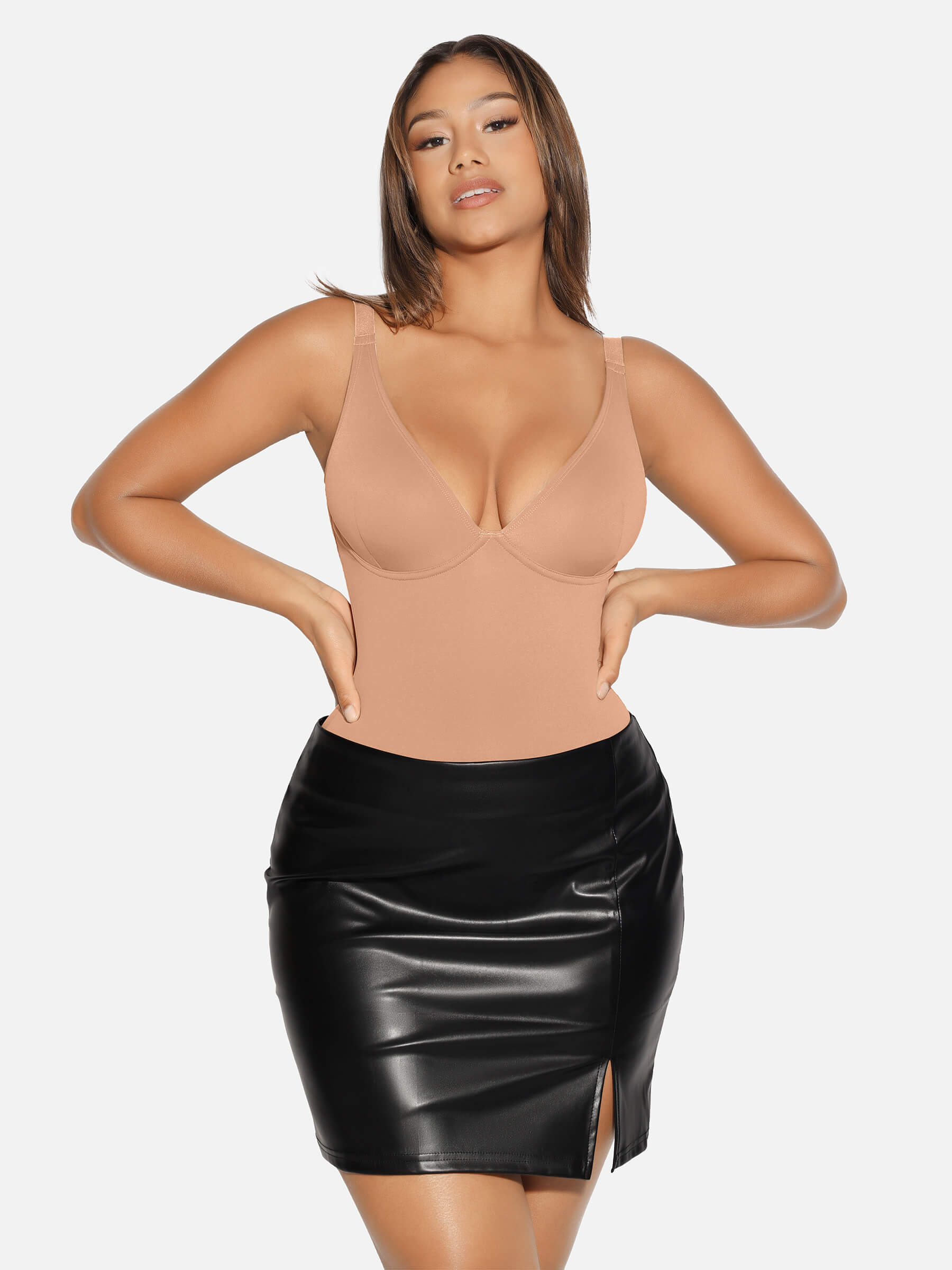 Formivelle V Neck Tummy Control Shaping Bodysuit