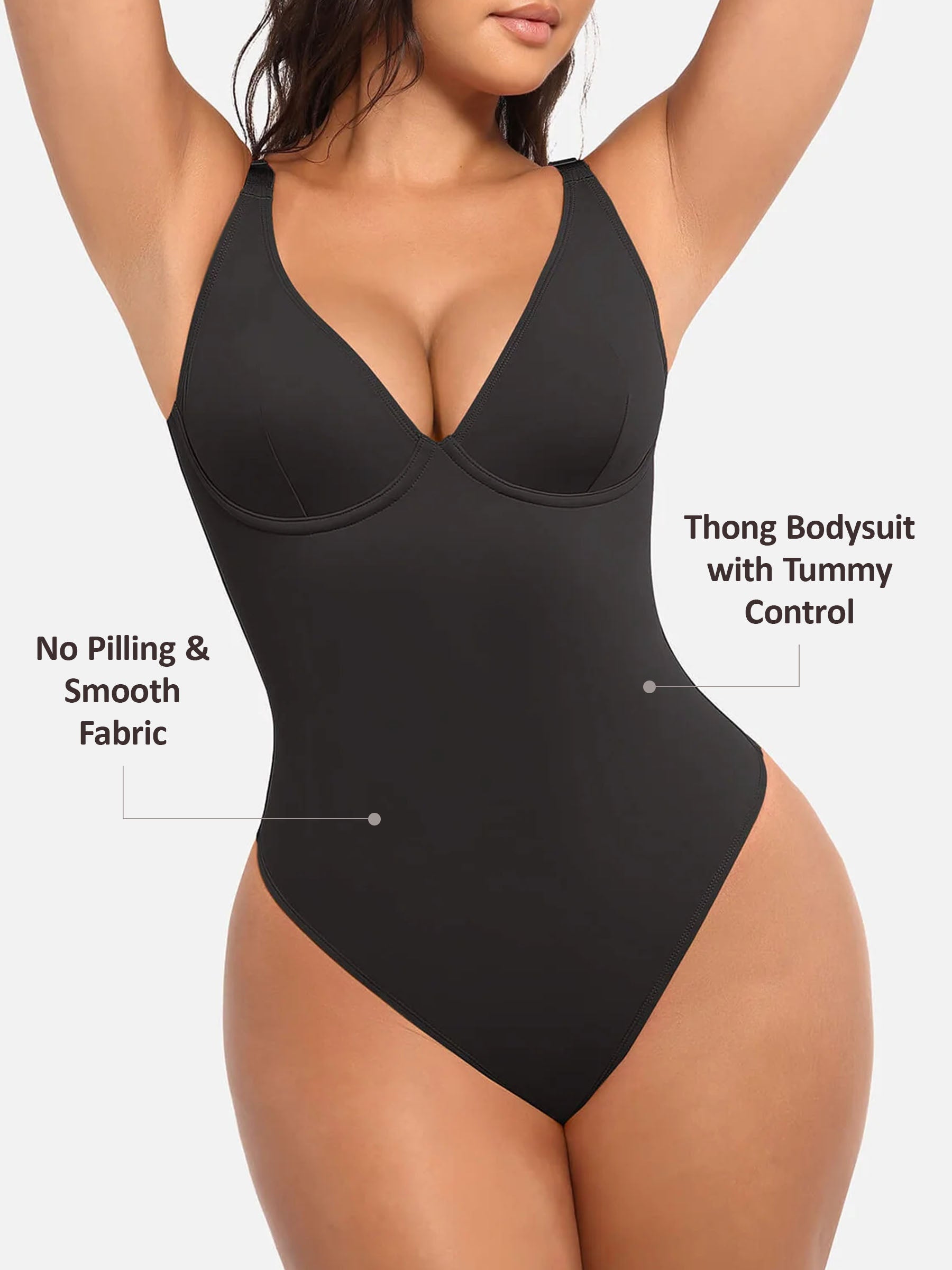 Formivelle V Neck Tummy Control Shaping Bodysuit