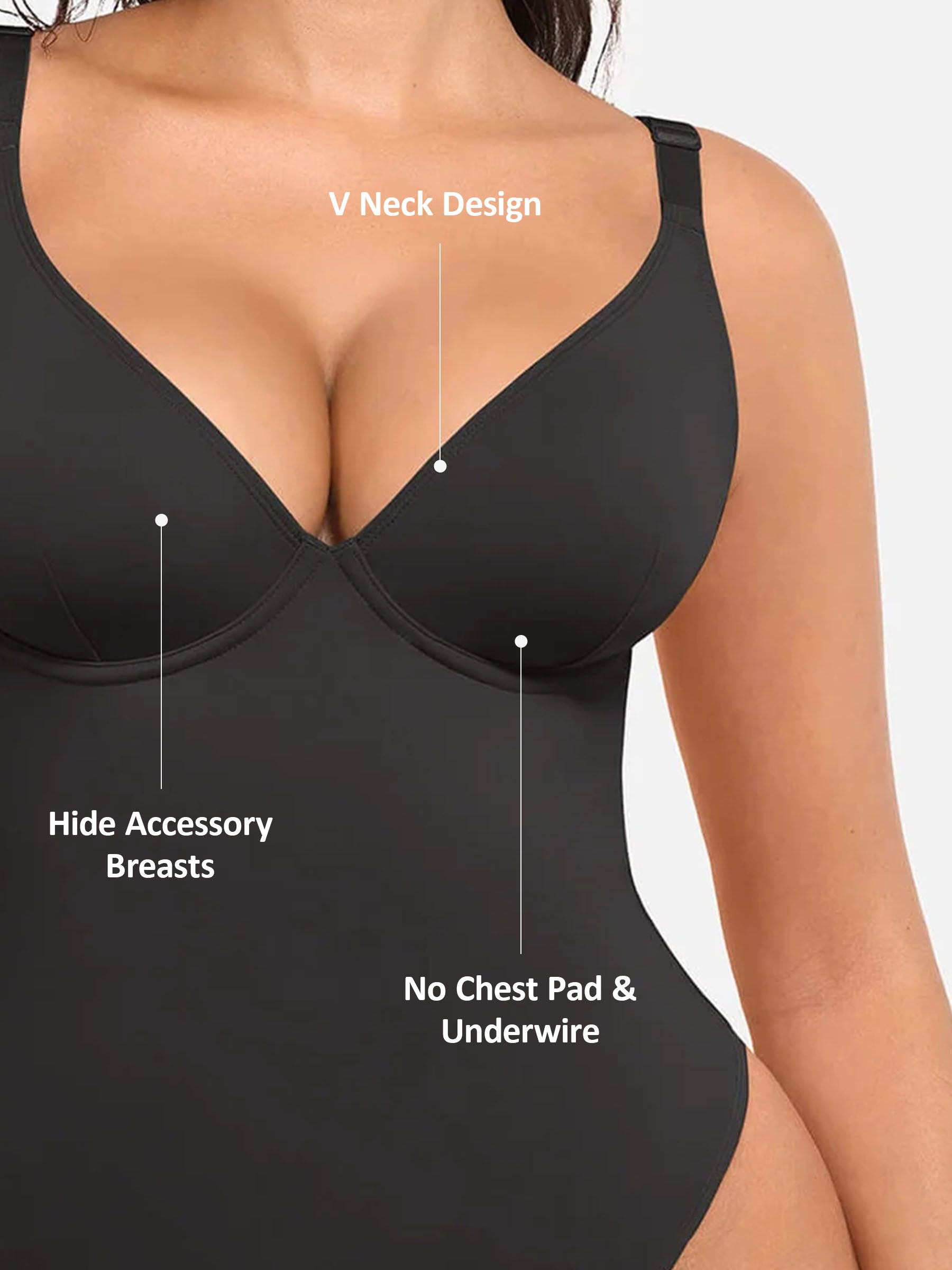 Formivelle V Neck Tummy Control Shaping Bodysuit