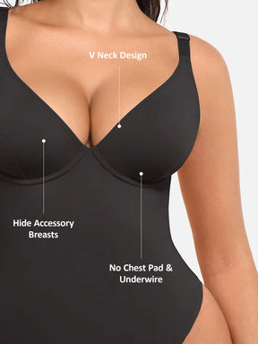 Formivelle V Neck Tummy Control Shaping Bodysuit