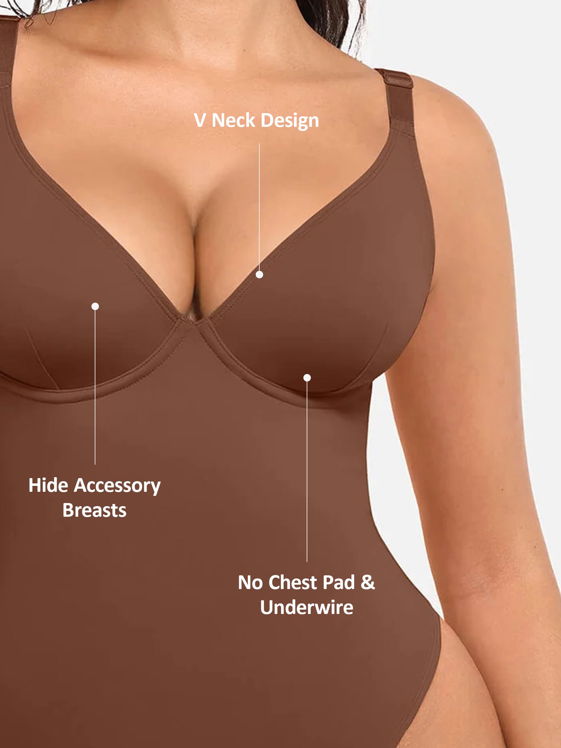 Formivelle V Neck Tummy Control Shaping Bodysuit