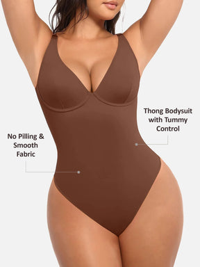 Formivelle V Neck Tummy Control Shaping Bodysuit