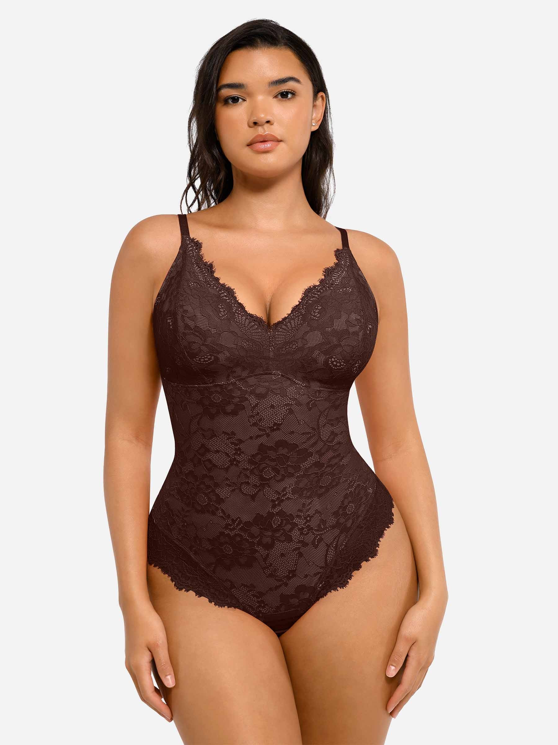Formivelle Lace V Neck Full Bodysuit