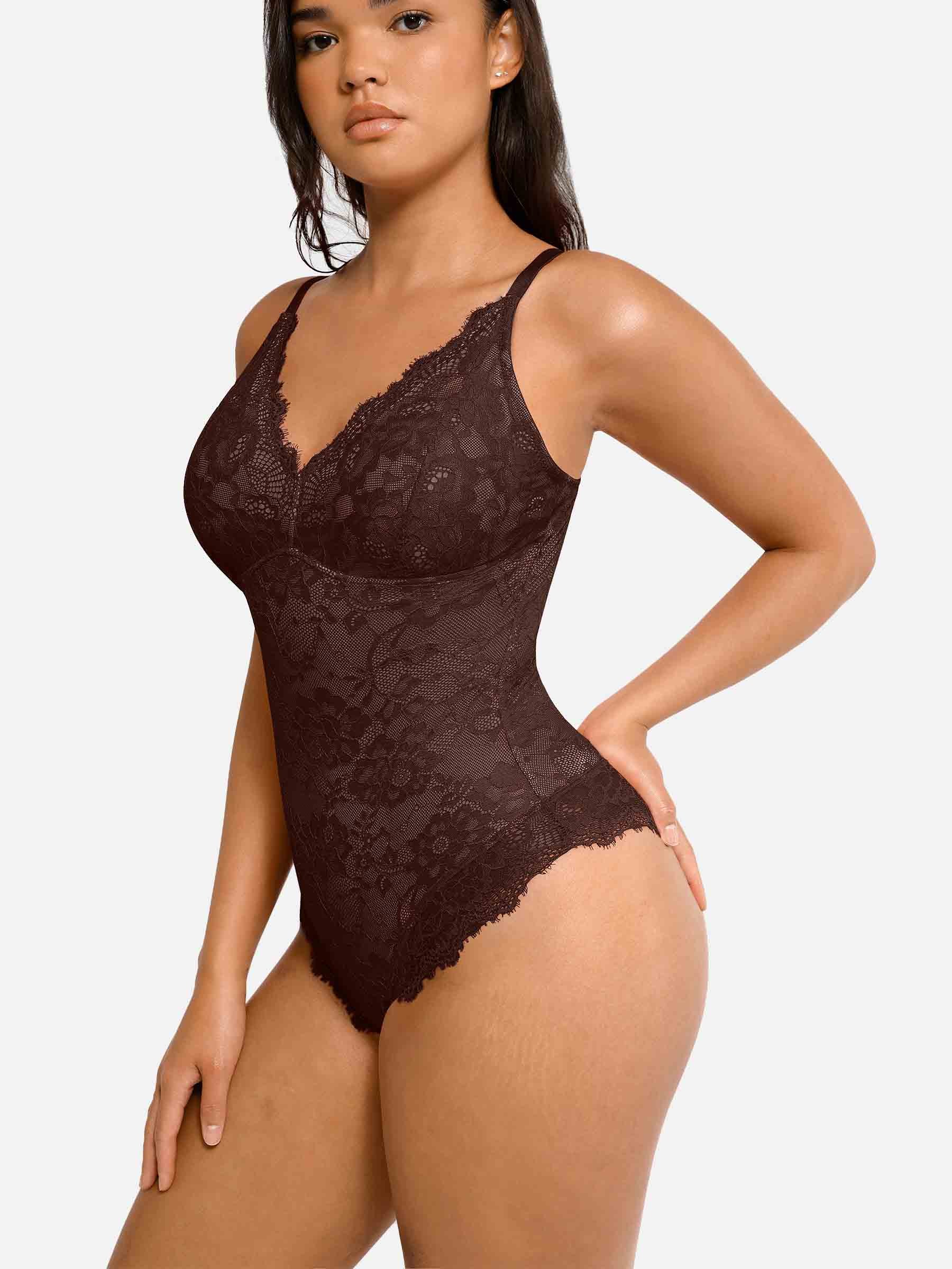 Formivelle Lace V Neck Full Bodysuit