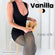 Formivelle fleece-lined tights in vanilla, model seated in black dress, showing product texture