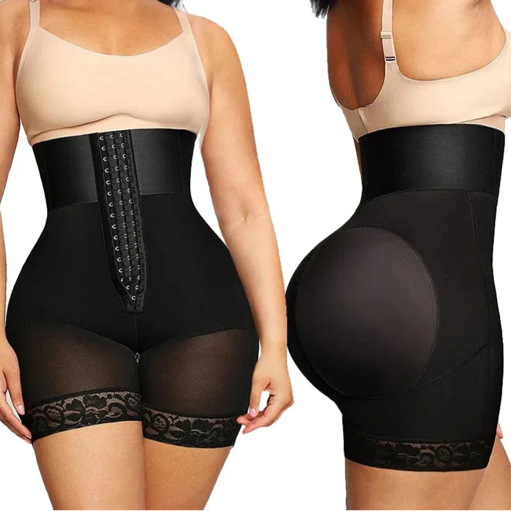 High Waist Tummy Control Shapewear Shorts - Bathroom Zipper & Butt Lifter