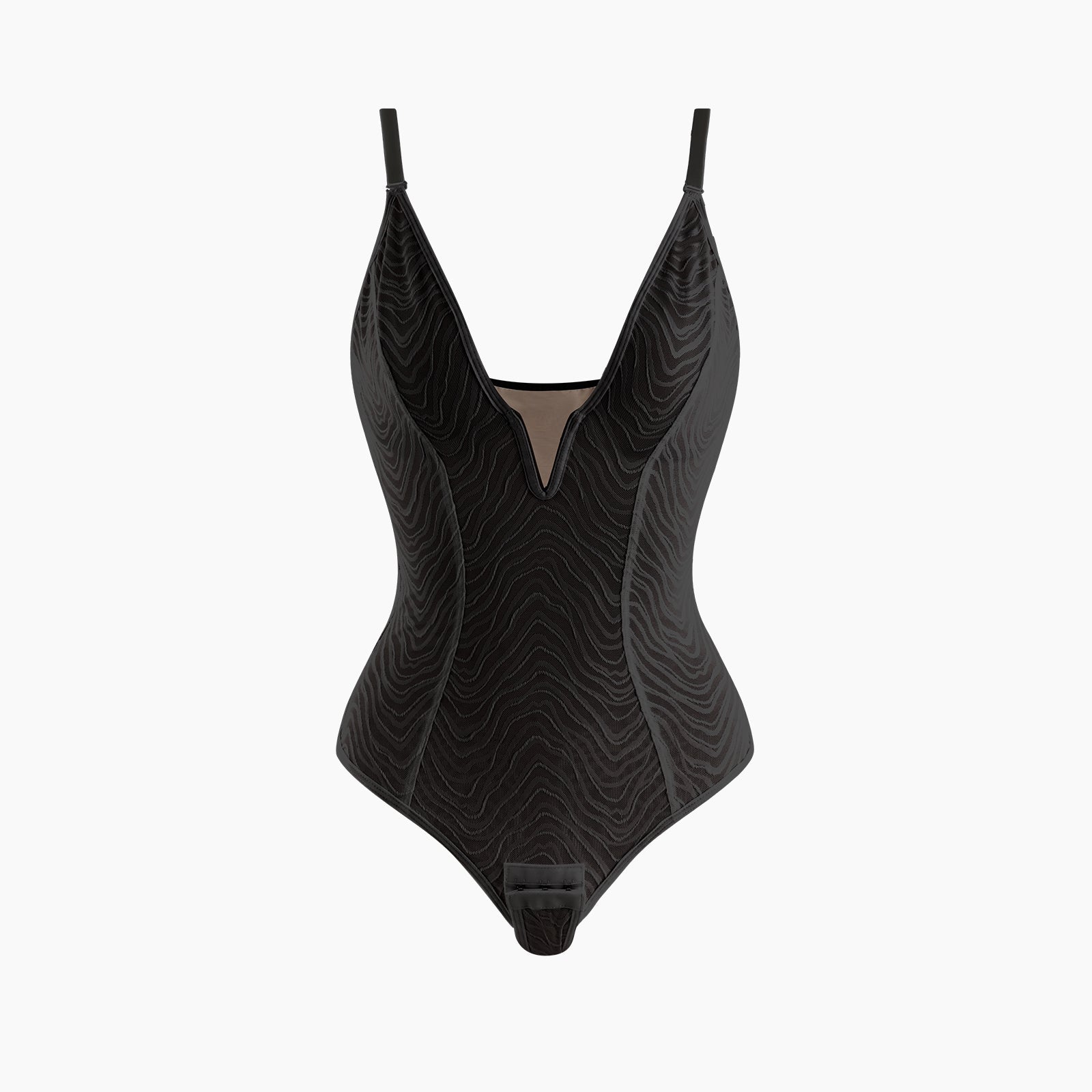 Formivelle Deep V Lace Shapewear Corset Thong Bodysuit