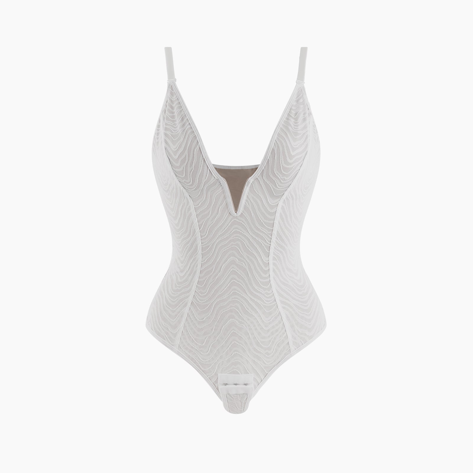 Formivelle Deep V Lace Shapewear Corset Thong Bodysuit