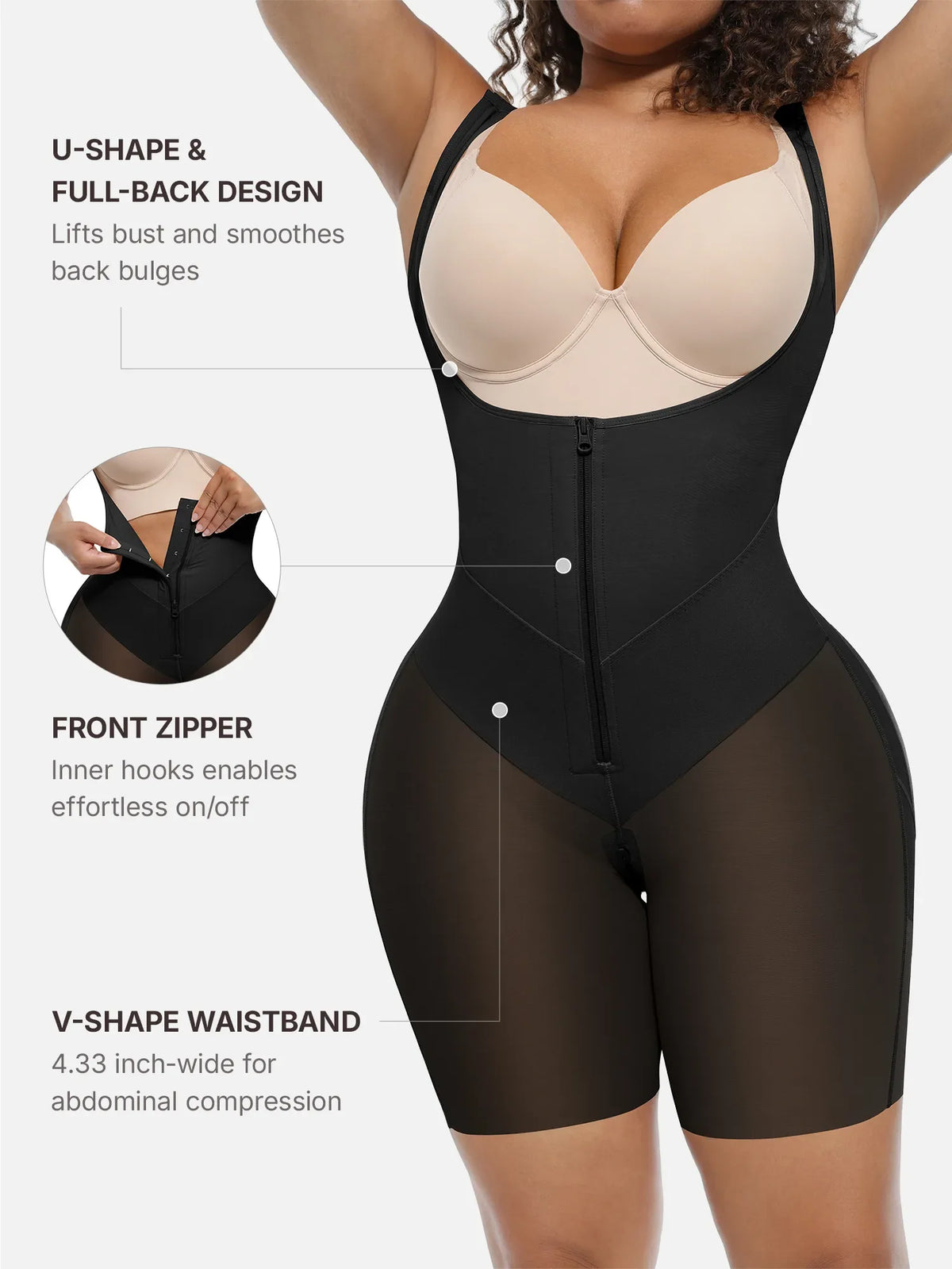 Formivelle U-Shaped Faja Tummy Control Butt Lift Bodysuit