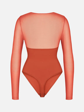 Formivelle Mesh Panel V-Neck Bodysuit