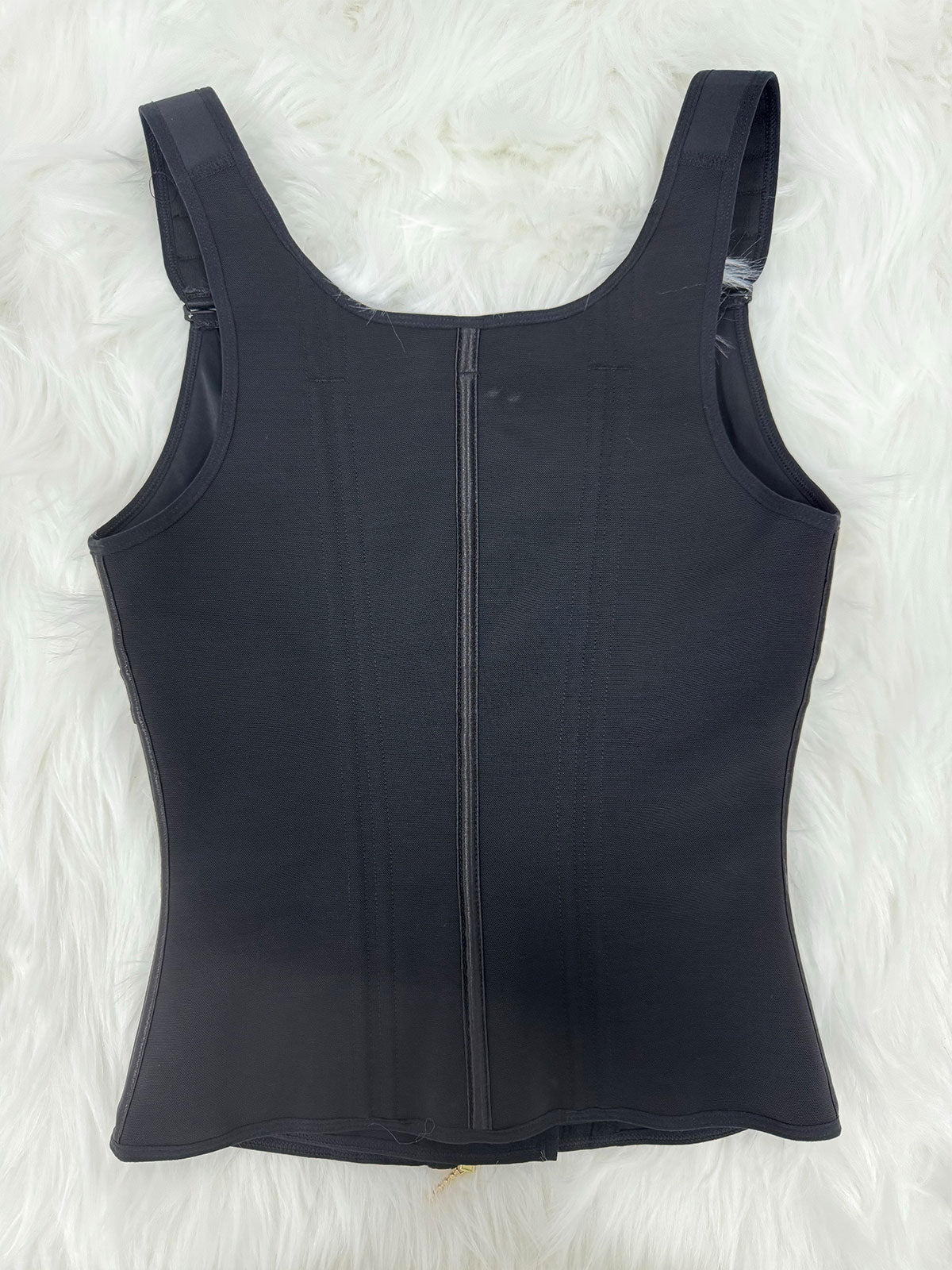 Formivelle Boned Latex Zipper Corset Tummy Control Body Shaper Vest With Bra