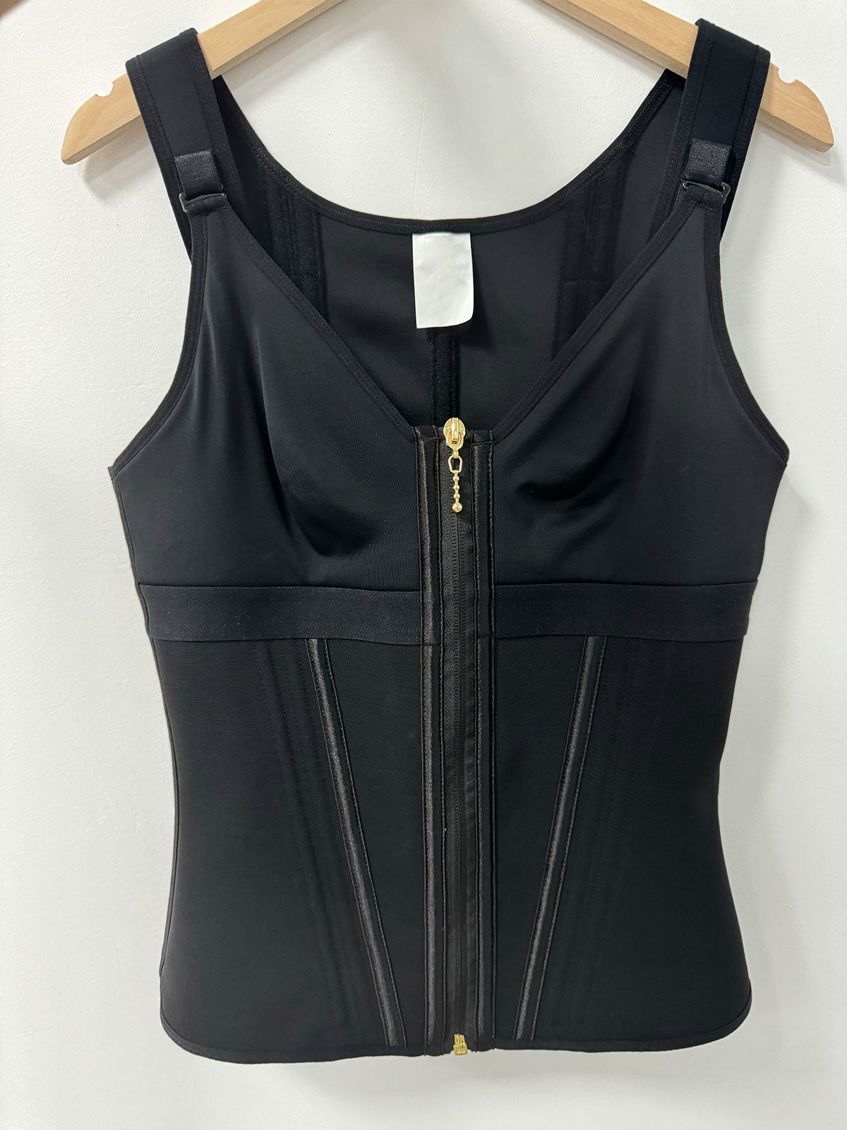 Formivelle Boned Latex Zipper Corset Tummy Control Body Shaper Vest With Bra