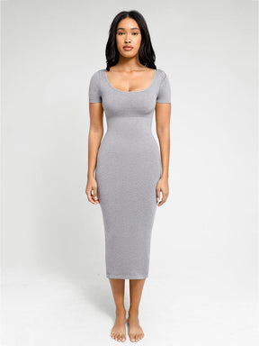 Formivelle Plunge Low-Back Mid-Thigh Shapewear With Removable Butt And Hips Pads