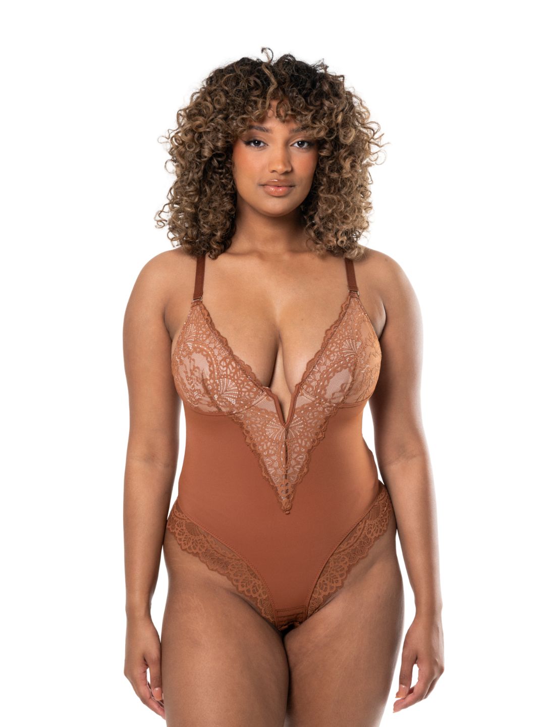 Formivelle V-Neck Half Laced Bodysuit