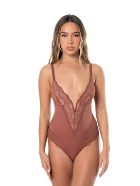 Formivelle V-Neck Half Laced Bodysuit