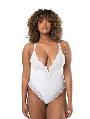 Formivelle V-Neck Half Laced Bodysuit