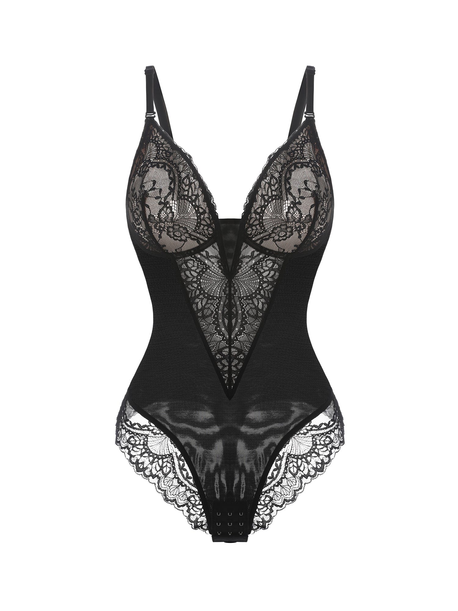 Formivelle Deep V Lace Sculpting Thong Bodysuit