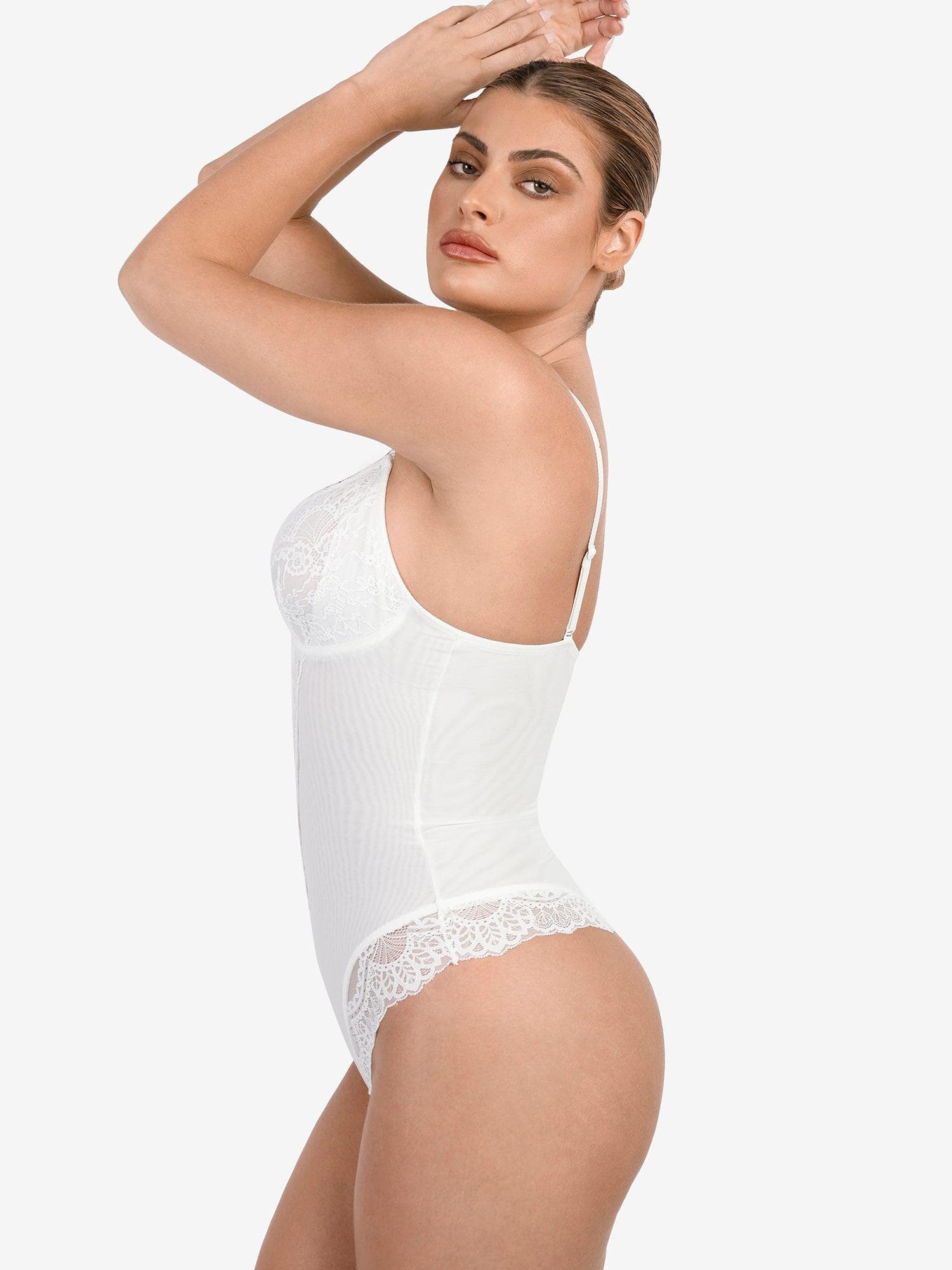 Formivelle Deep V Lace Sculpting Thong Bodysuit