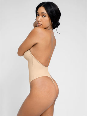 Formivelle One-piece Front Low-cut Beauty Back Wedding Thong Bodysuit