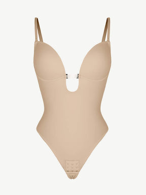 Formivelle One-piece Front Low-cut Beauty Back Wedding Thong Bodysuit