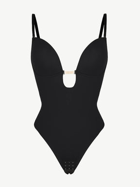 Formivelle One-piece Front Low-cut Beauty Back Wedding Thong Bodysuit